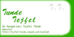 tunde tejfel business card